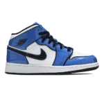 Air Jordan 1 Mid Signal Blue White Black