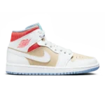 Air Jordan 1 Mid SE Sesame White Flash Crimson