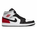Air Jordan 1 Mid SE "Red Black Toe" White Black Grey Gym Red
