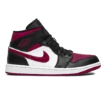 Air Jordan 1 Mid "Bred Toe" Black White Noble Red