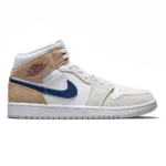 Air Jordan 1 Mid White Khaki Blue Void