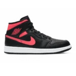 Air Jordan 1 Mid Black White Siren Red