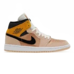 Air Jordan 1 Mid Particle Beige University Gold Black
