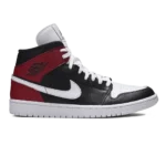 Air Jordan 1 Mid Noble Red Black White