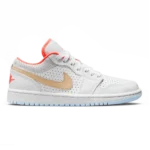 Air Jordan 1 Low White Flash Crimson Psychic Blue Sesame