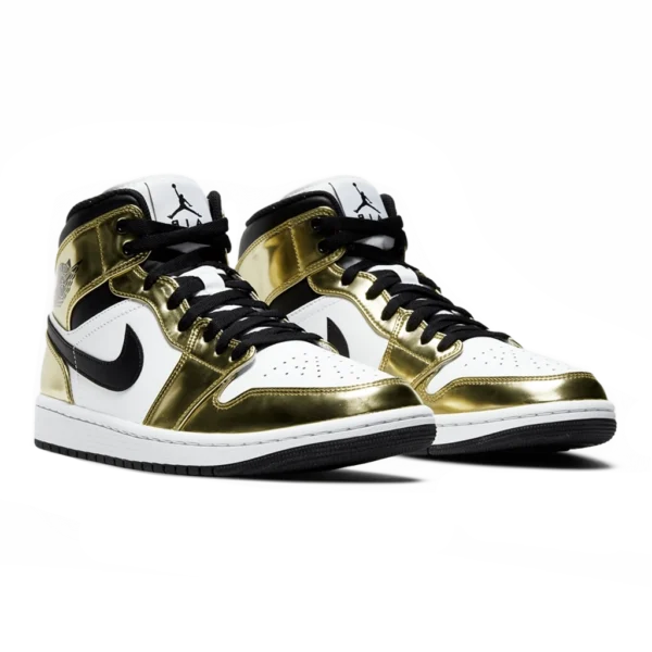 ⁦Air Jordan 1 Mid SE Metallic Gold Black White⁩ – תמונה ⁦2⁩