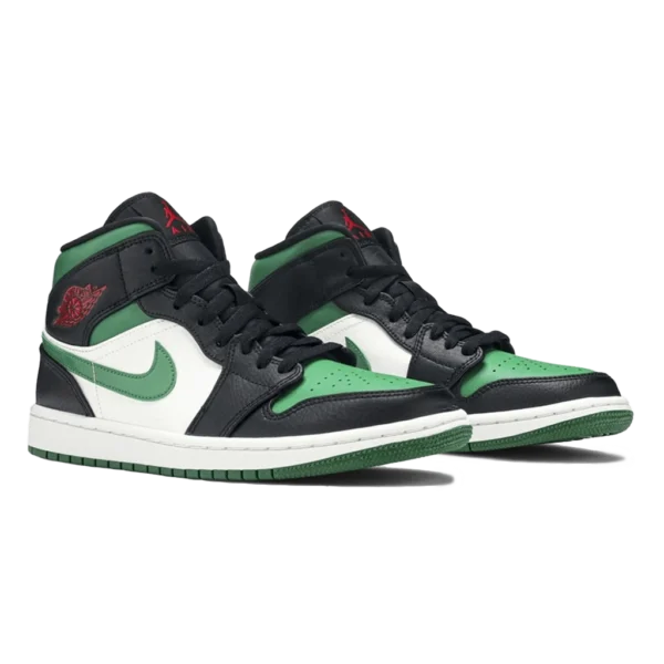 ⁦Air Jordan 1 Mid Pine Green White Black⁩ – תמונה ⁦2⁩