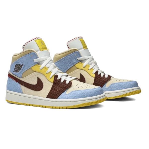 ⁦Air Jordan 1 Mid x Maison Château Rouge "Fearless" Pale Vanilla Cinnamon⁩ – תמונה ⁦2⁩