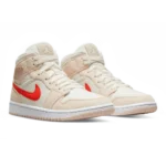 ⁦Air Jordan 1 Mid SE "Corduroy" Sail Orange Quartz White⁩ – תמונה ⁦2⁩