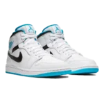 ⁦Air Jordan 1 Mid Laser Blue White Black⁩ – תמונה ⁦2⁩