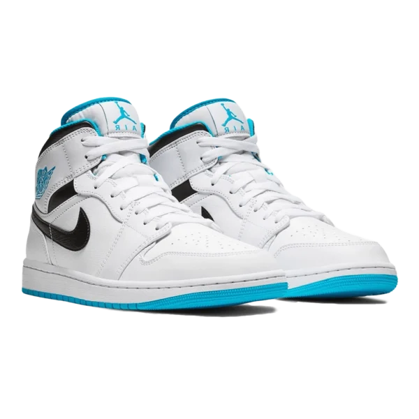 ⁦Air Jordan 1 Mid Laser Blue White Black⁩ – תמונה ⁦2⁩