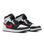⁦Air Jordan 1 Mid Black Chile Red White⁩ – תמונה ⁦2⁩