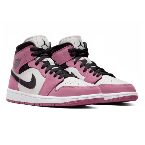 ⁦Air Jordan 1 Mid SE Berry Pink Light Bone White Black⁩ – תמונה ⁦2⁩