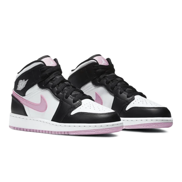 ⁦Air Jordan 1 Mid White Black Light Arctic Pink⁩ – תמונה ⁦2⁩