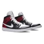 ⁦Air Jordan 1 Mid Noble Red Black White⁩ – תמונה ⁦2⁩