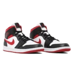 ⁦Air Jordan 1 Mid White Gym Red Black⁩ – תמונה ⁦2⁩