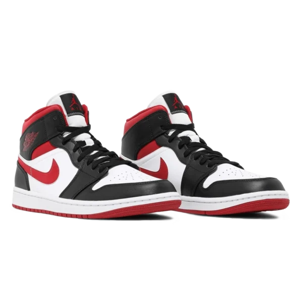 ⁦Air Jordan 1 Mid White Gym Red Black⁩ – תמונה ⁦2⁩