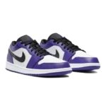⁦Air Jordan 1 Low White Court Purple Black⁩ – תמונה ⁦2⁩