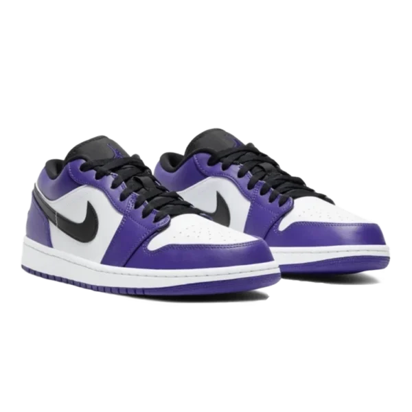 ⁦Air Jordan 1 Low White Court Purple Black⁩ – תמונה ⁦2⁩