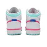 ⁦Air Jordan 1 Mid White Digital Pink Aurora Green Soar⁩ – תמונה ⁦3⁩