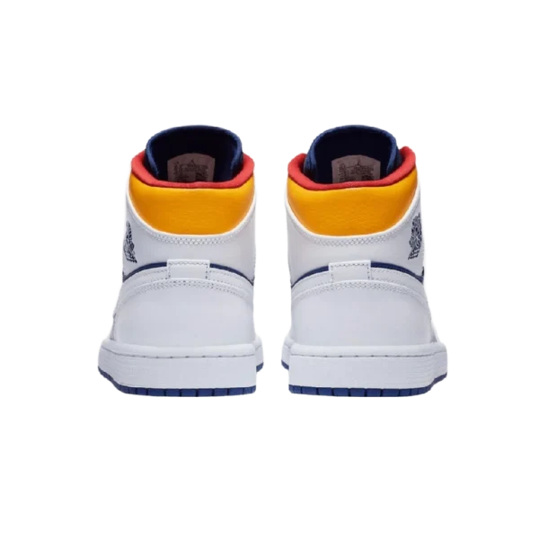 ⁦Air Jordan 1 Mid White Deep Royal Blue⁩ – תמונה ⁦3⁩