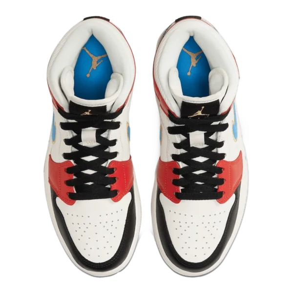 ⁦Air Jordan 1 Mid SE Sail Red Blue White⁩ – תמונה ⁦4⁩