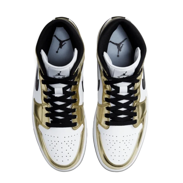 ⁦Air Jordan 1 Mid SE Metallic Gold Black White⁩ – תמונה ⁦4⁩