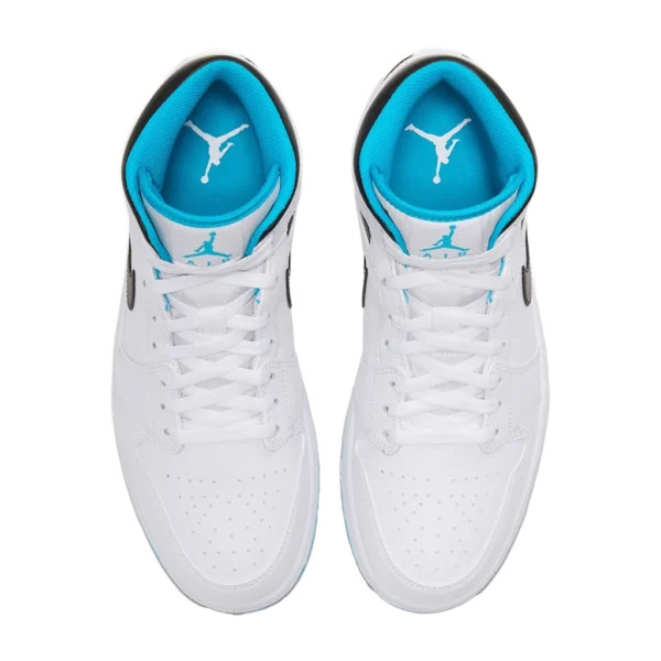 ⁦Air Jordan 1 Mid Laser Blue White Black⁩ – תמונה ⁦4⁩