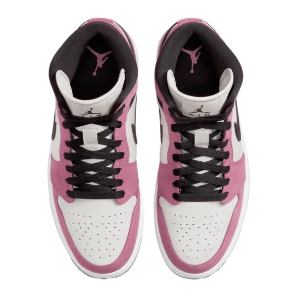 ⁦Air Jordan 1 Mid SE Berry Pink Light Bone White Black⁩ – תמונה ⁦4⁩