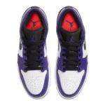 ⁦Air Jordan 1 Low White Court Purple Black⁩ – תמונה ⁦4⁩