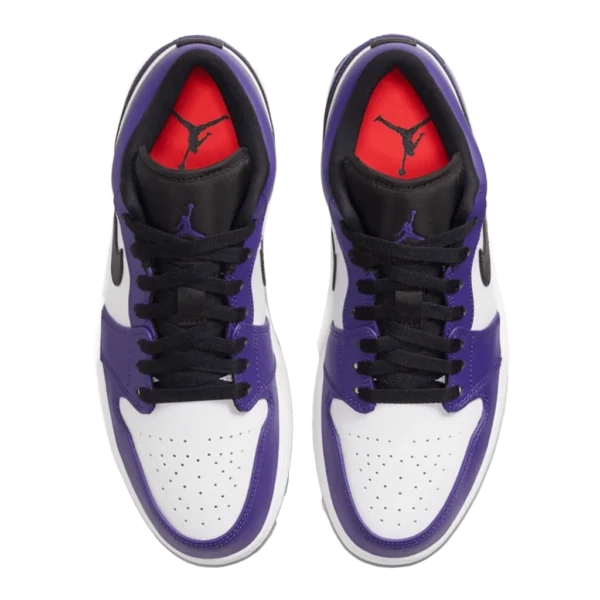 ⁦Air Jordan 1 Low White Court Purple Black⁩ – תמונה ⁦4⁩