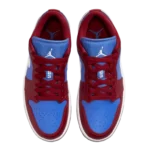 ⁦Air Jordan 1 Low Deep Red Blue Pomegranate⁩ – תמונה ⁦4⁩