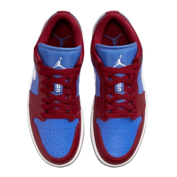⁦Air Jordan 1 Low Deep Red Blue Pomegranate⁩ – תמונה ⁦4⁩