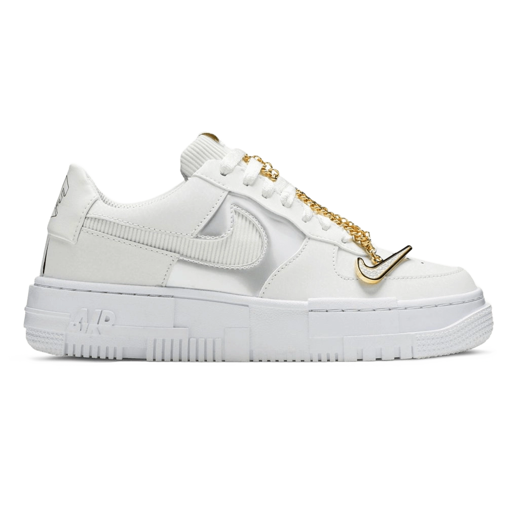 1 Nike Air Force 1 Pixel White Gold Chain – תמונה 1
