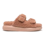 Alexander McQueen Faux Shearling Sandals Coconut