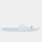 Balenciaga Logo Debossed Flatform Slides White