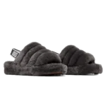 ⁦UGG Fluff Yeah Slide Charcoal⁩ – תמונה ⁦2⁩
