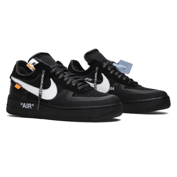⁦Off-White x Air Force 1 Low Black White Cone⁩ – תמונה ⁦2⁩