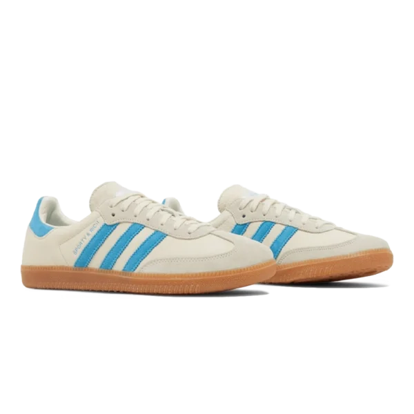 ⁦Adidas Samba OG x Sporty Rich Cream White Blue Rush Gum⁩ – תמונה ⁦2⁩