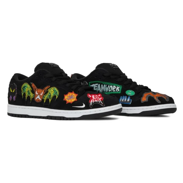 ⁦Nike SB Dunk Low Pro x Neckface Black White⁩ – תמונה ⁦2⁩