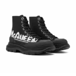 ⁦Alexander McQueen Tread Slick Boots Black White⁩ – תמונה ⁦2⁩