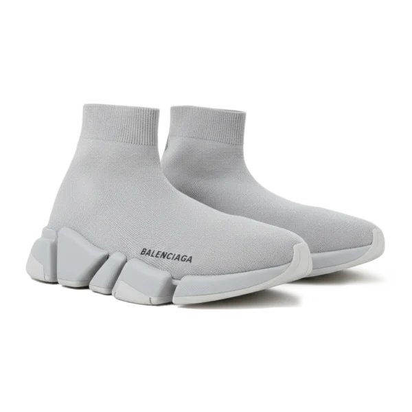 ⁦Balenciaga Speed 2.0 LT Knit Sole Sock Sneaker Grey⁩ – תמונה ⁦2⁩