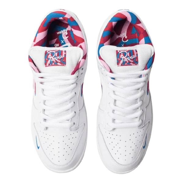 ⁦Dunk Low OG SB x Parra White Pink Rise Gym Red⁩ – תמונה ⁦4⁩