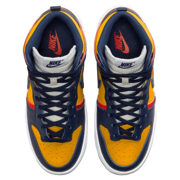 ⁦Nike Dunk High Up Rebel "Michigan" Varsity Maize University Red⁩ – תמונה ⁦4⁩