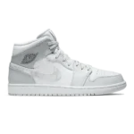 Air Jordan 1 Mid Swoosh Logo Grey Camo