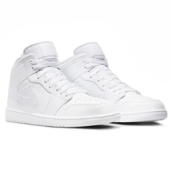 ⁦Air Jordan 1 Mid Triple White⁩ – תמונה ⁦2⁩