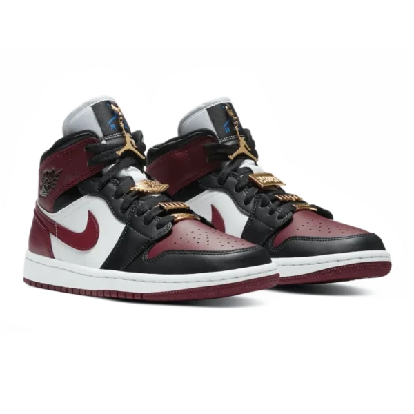 ⁦Air Jordan 1 Mid SE Gold Pendants Black Dark Beetroot⁩ – תמונה ⁦2⁩