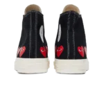 ⁦Converse Chuck 70 High x Comme des Garçons PLAY “Multi Heart” Black⁩ – תמונה ⁦3⁩