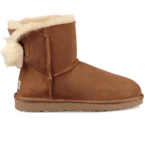UGG Fluff Bow Mini Fleece-Lined Chestnut