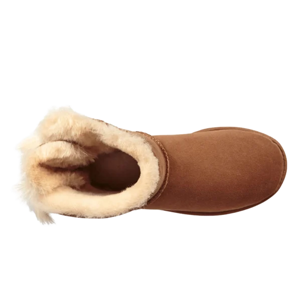 ⁦UGG Fluff Bow Mini Fleece-Lined Chestnut⁩ – תמונה ⁦4⁩